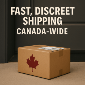 Discreet mail-order hash package in a plain cardboard box ready for Canada-wide shipping