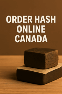Website banner promoting how to order hash online in Canada